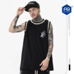 FG Men's | 2022 spring and summer new trendy brand high street logo embroidery mesh knitted basketball sleeveless vest