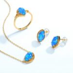 2022 New Japanese Light Luxury Retro S925 Sterling Silver Necklace Niche Pattern Blue Opal Pendant Clavicle Chain - Image 5