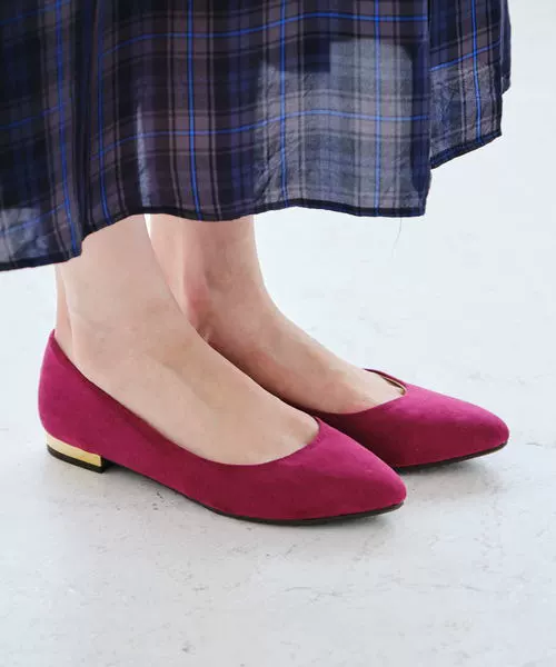 Special! Japanese pointed toe shallow mouth flat bottom commuter shoes OL temperament elegant Korean lady shoes single shoes female rose red