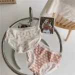 Love Japanese underwear women's mid-waist cotton comfortable breathable ladies underwear girl knitted thread briefs