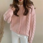 Japanese gentle style sweater women's jacket loose outerwear spring and autumn new retro lazy knitted cardigan women's clothing - Image 2