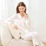 Ladies Ladies Lapel Lapel Pajamas Comfortable Cotton Homewear in Spring