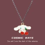 Cosmic ray holding cherry puppy necklace Japanese sweet and cute cartoon anime simple student girlfriends ins style - Image 3