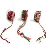 Cross Border Amazon Hot Selling Wooden Beads Snowman Gift Wrap Ribbon Christmas Christmas Tree Decoration Ribbon