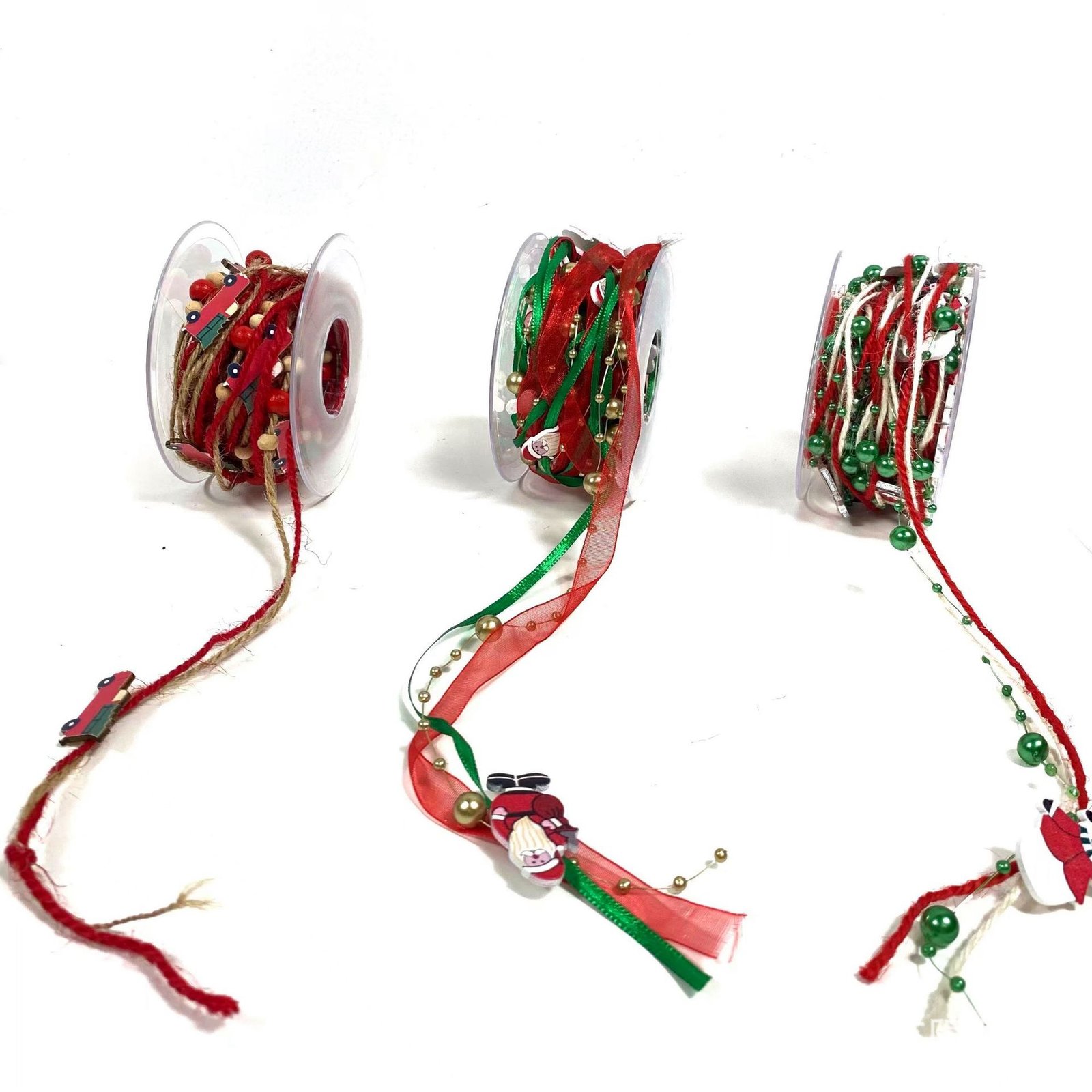 O1CN014knjnc1Cthp9gxyEl_3705420139-0-cib.jpg Cross Border Amazon Hot Selling Wooden Beads Snowman Gift Wrap Ribbon Christmas Christmas Tree Decoration Ribbon - Image 1