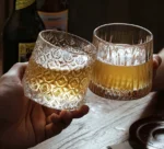 Zetten's Nordic Creative Rotating Whiskey Glass Diamond Stripe Personality Glass Wine Glass Wine Beer Decompression Cup - Image 4