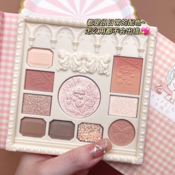 K'APEINE Ten Colours Angel Mystic Embossed Eyeshadow Palette Highlighter Blush Contour Pearlescent Matte Brittle Crispy Rice Eyeshadow