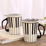 Creative ceramic music cup note mark water cup couple keyboard to cup with lid coffee cup - Image 8