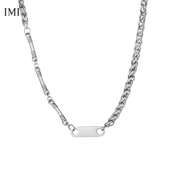 IMI asymmetrical necklace for men and women with the same style ins hip-hop simple indifferent collarbone chain splicing niche accessories YL423