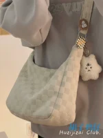 Women's japanese school class one-shoulder plaid crossbody bag - Image 2