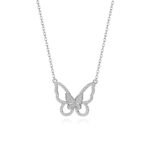 European and American sources of fashion and temperament zircon clavicle chain S925 sterling silver 18K gold pendant necklace ladies butterfly necklace - Image 9