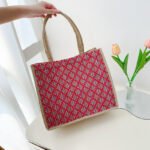 Japanese canvas handbag 2022 new fashion Korean version simple printing bento handbag girl casual small cloth bag - Image 6