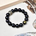 Natural black gold obsidian bracelet mountain ghost spending money obsidian bracelet men's non-fading bracelet - Image 2
