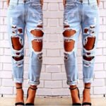 Pants AliExpress independent station Europe and the United States foreign trade new wild sexy exaggerated big hole beggar pants women's jeans