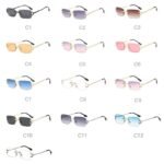 50708 square frameless cut-edge sunglasses female European and American fashion INS style street style sunglasses personality small glasses - Image 3