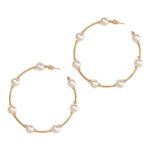 European and American cross-border new hot selling pearl earrings simple fashion large circle creative pearl earrings earrings - Image 5