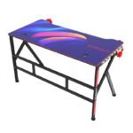 K-type gaming table with led light with water cup holder headset rack game table computer desk writing table online gaming gaming table - Image 2