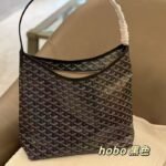 Classic Goya women's bag, Goyard dogtooth hobo bag, large shopping bag, tote bag, leather shoulder bag - Image 2