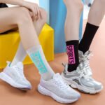 Sportshouse sports home women's mid-tube moisture-wicking, sweat-wicking, deodorant running leisure sports fashion socks - Image 4