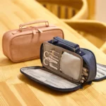 Ampoule pencil bag large capacity multi-layer canvas learning stationery simple female ins wind junior high school students high school students Korean version of the Japanese high school students red pencil box male students - Image 3