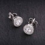 KRKC Amazon hot style S925 sterling silver earrings zircon earrings ins trend simple high-end hip-hop earrings men - Image 2