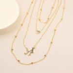 European and American jewelry adults lead villains love rice beads rhinestones 4-layer necklace thanksgiving parent-child necklace - Image 3