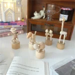 *Pretty little aunt* ins desktop fun animal knickknacks wooden human joints adjustable desktop decoration - Image 2