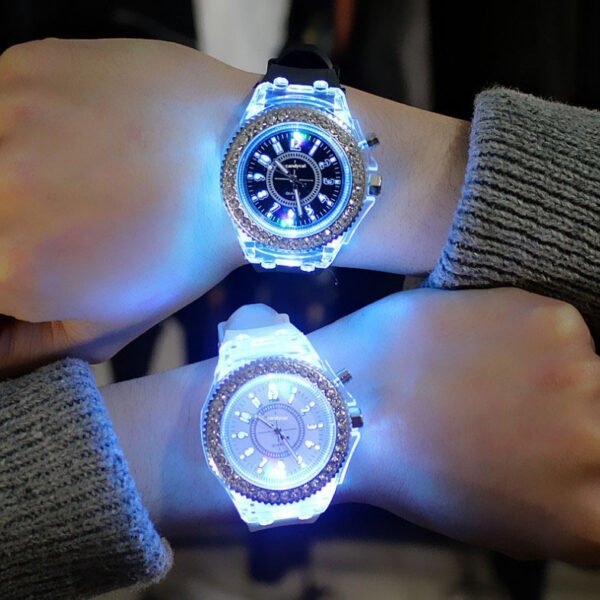 ins same luminous watch personality Harajuku Korean fashion trend male and female primary and secondary school students LED fluorescent couple watch