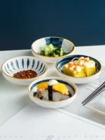 Japanese-style ceramic small dish home seasoning dish sauce dish creative small soy sauce vinegar dish round snack dish - Image 3