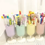 ins girl heart petal pen holder student dormitory storage bucket room decoration desktop storage creative small ornaments - Image 3