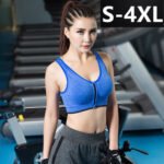Front zipper sports bra professional shockproof breathable rimless running vest yoga sports underwear women