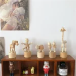 *Pretty little aunt* ins desktop fun animal knickknacks wooden human joints adjustable desktop decoration