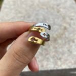 European and American ring women's design double letter ring blessed open ring stainless steel ring index finger ring - Image 3