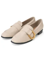Slightly flawed! A small amount of tail goods Japanese round toe buckle flat loafers commuting shoes all-match OL comfortable women's shoes - Image 2