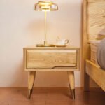 Bedside table simple fashion small all solid wood designer drawer chest ash solid wood bedside table wholesale - Image 2