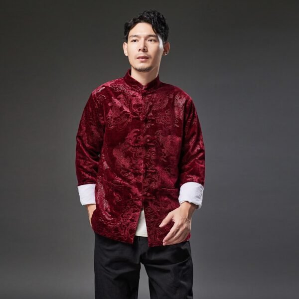 Improved Hanfu Chinese style button long-sleeved shirt