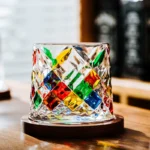 Zetten's diamond hand-painted creative rotating whiskey glass thickened personality tumbler glass decompression cup - Image 2