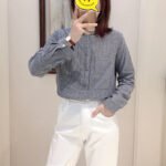 Suding's new double-layer cotton striped shirt women's loose simple cotton long-sleeved Japanese all-match soft shirt 7951 - Image 6