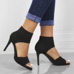 heels 2023 new European and American fashion women's shoes comfortable super high-heeled thin black flying woven stiletto fish mouth sandals