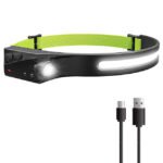 Cross-border new waved sensor COB headlight outdoor cycling light USB rechargeable night running light LED strong light headlight