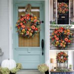 Hong Kong love cross-border simulation plant garland door decoration autumn pumpkin rattan circle door hanging Thanksgiving rattan decoration - Image 2