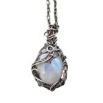 Cross-border exclusively for jewelry moonstone necklace women's pendant retro bohemian leaf rattan accessories wholesale - Image 5