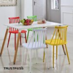 Nordic Leisure Plastic Chair Fashion Simple Home Restaurant Backrest Dining Chair Windsor Chair Hotel Chair Negotiation Chair - Image 3