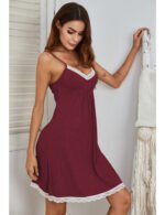 2022 Amazon ebay explosion models foreign trade fashion sexy women's suspender dress lace stitching pajamas nightdress - Image 5