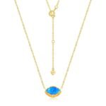 2022 New Japanese Light Luxury Retro S925 Sterling Silver Necklace Niche Pattern Blue Opal Pendant Clavicle Chain - Image 6