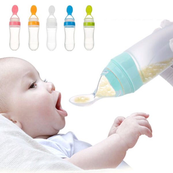 Baby cross-border silicone complementary food bottle creative feeder convenient for baby feeding tableware factory spot wholesale