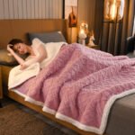 Lamb fleece blanket winter thickening warm milk fleece blanket sheet blanket coral fleece taffeta sofa blanket - Image 3