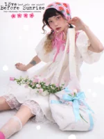 Jacquard loose high waist vintage bubble sleeve dress - Image 2