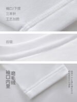 Machine washable 90 goose down T-shirt long-sleeved women's down lock temperature inside autumn and winter warm top three-proof crew neck sweatshirt white - Image 3