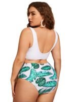 cross-border Amazon European and American sexy large size printed high waist split bikini swimsuit manufacturers wholesale - Image 4